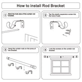 Byondeth Curtain Rods for Windows 16 to 88 Inches Adjustable Length 1 Inch Diameter Window Curtain Rod with Aluminium Finials, Black